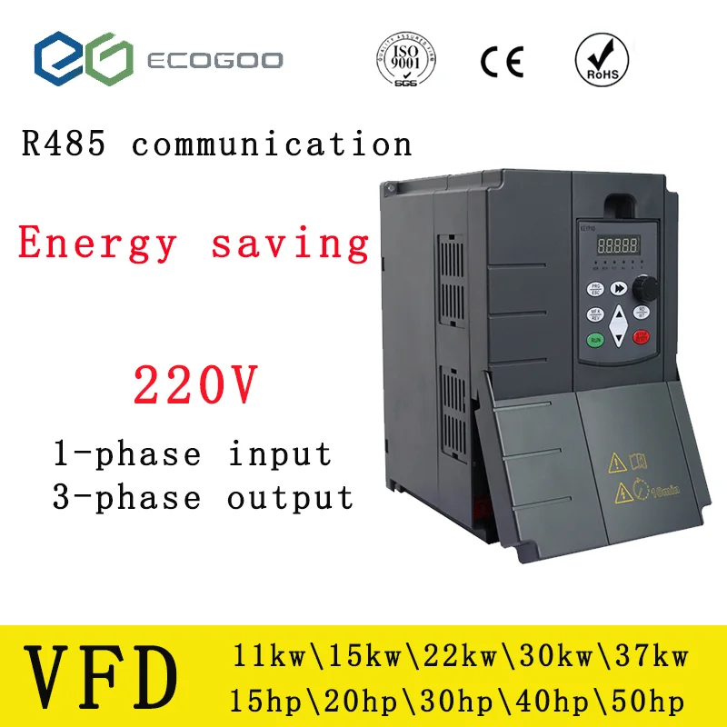 220V 7.5KW 11KW 15KW 3-Phase 220V Input 3-Phase 220V Output Frequency Converter/Speed ​​Control Driver