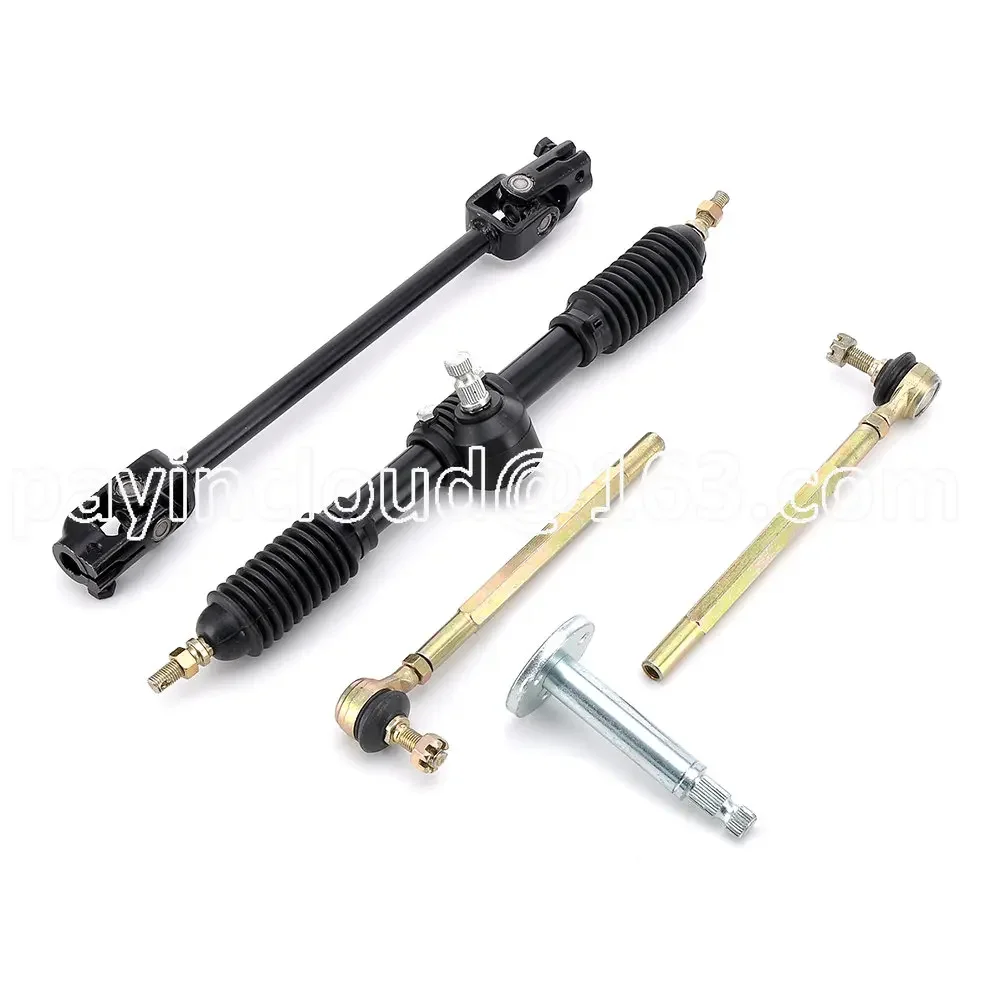 

110cc Go Kart Steering Wheel Parts 443mm Tie Rod Rack Adjustable Shaft Kit Fit For