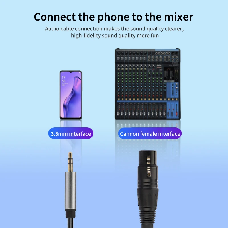 XLR ไมโครโฟนสายออดิโอ3.5มม. สมดุลสายลำโพง XLR ตัวเมียเป็น AUX แจ็ค3.5มม. สำหรับเครื่องขยายเสียงลำโพงโทรศัพท์คอมพิวเตอร์