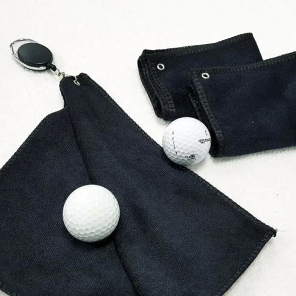 Microfiber Golf Tower Outdoor Sports Accessories Deep Cleaner Golf Ball Cleaning Towels with Hook Lanyard Hole