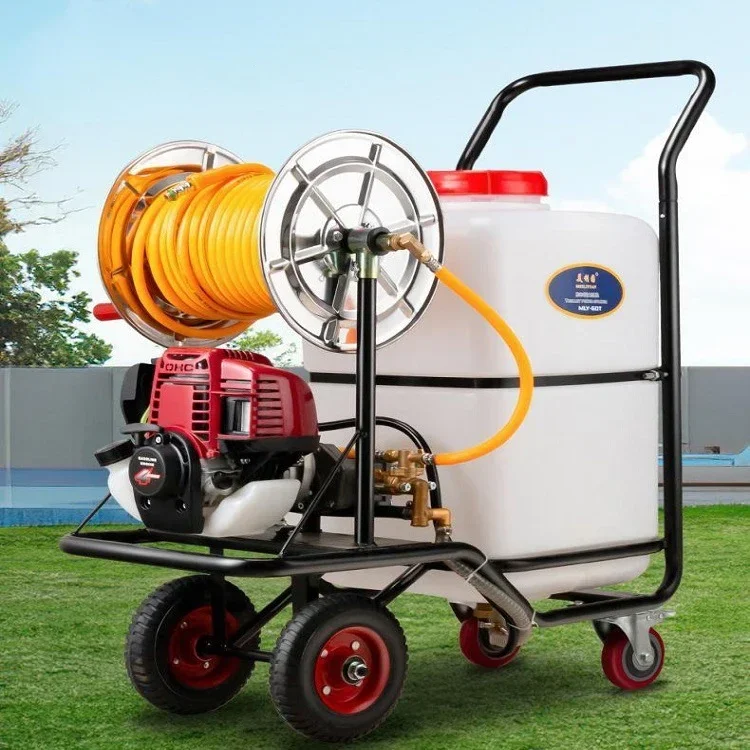 160 L Long-range Pesticide Sprayer Electric Disinfection and Watering Agricultural Trolley Gasoline Engine Power Sprayer