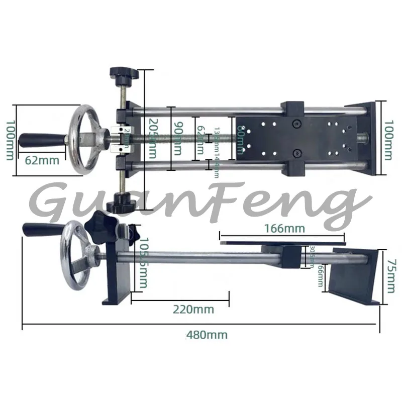 500N/50KG horizontal dynamometer test bench push-pull force meter spiral frame