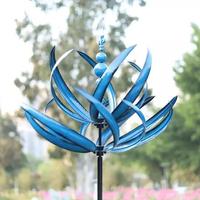 Iron Windmill Garden Decoration Harlow Wind Spinner Metal Windmill 3D Wind Powered Sculpture Lawn Metal Wind Spinners