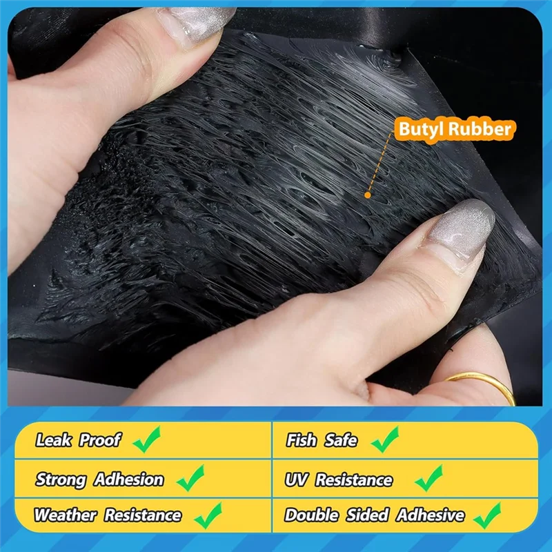 

【Best Selling】Seam Tape Waterproof Seam Tape And 2 Pieces Sponge And Roller Self Adhesive Repair Tape For Pond Liner Roof