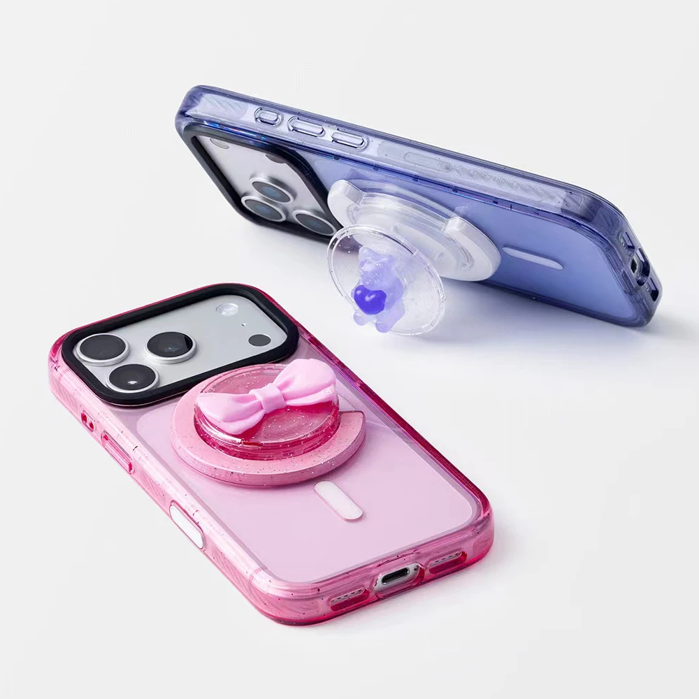 

Three-dimensional Phone Grip Magnetic Folding Phone Stand for IPhone 12 13 14 15 16 17 Pro Max Holder Mount Support for S25U