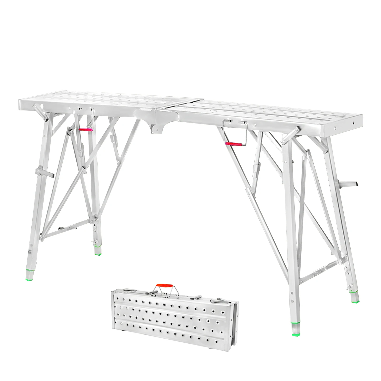 

Portable Steel Scaffolding, Folding Non-Slip Work Platform for Drywall, Cleaning RV