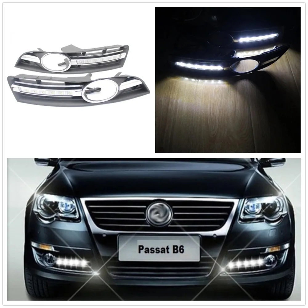 

1Pair LED DRL For VW Passat B6 2006 2007 2008 2009 2010 2011 Car-styling LED DRL Daytime Running Light Waterproof With Harness