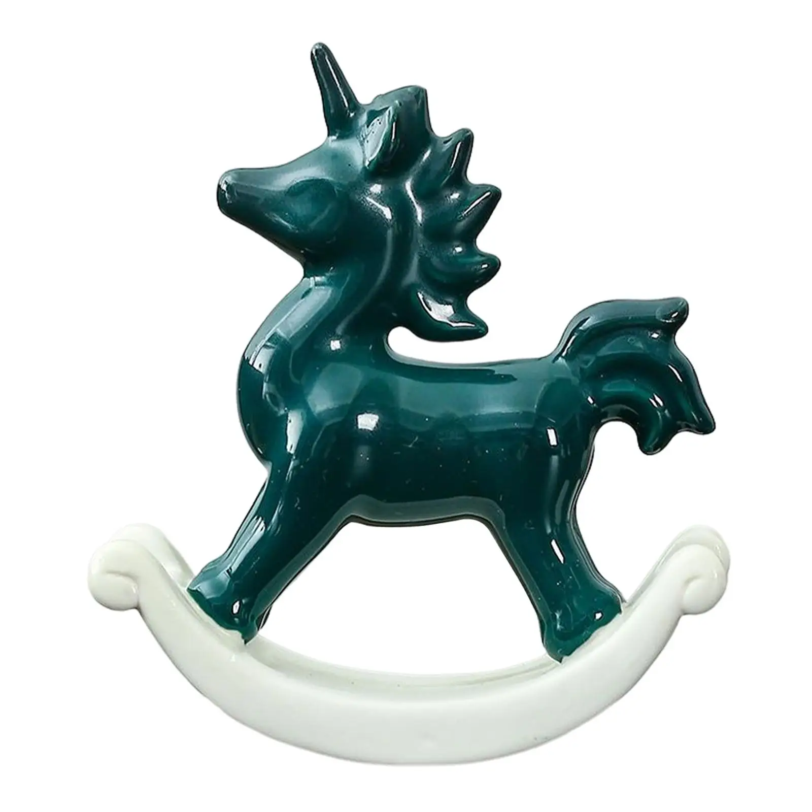 Rocking Horse Figurine Mini Statue Artwork Desktop Ornament Animal Sculpture for office