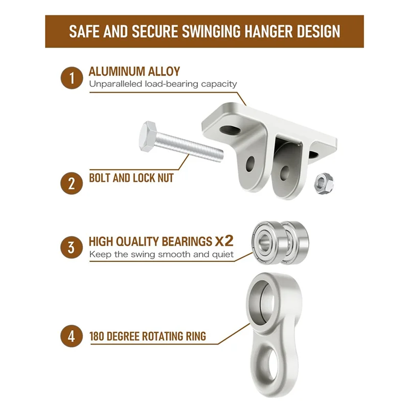 AAAN-подвесные карабины в комплекте, сверхмощные вешалки для качелей на крыльце, с винтами, болтами для сиденья для йоги в патио, в помещении и на открытом воздухе