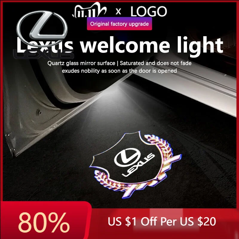 

Новые светодиодные наклейки для интерьера автомобиля 2026: проектор логотипа, подсветка дверей, эффект «призрака», приветственный свет для Lexus ES250, ES300, ES350, RX300