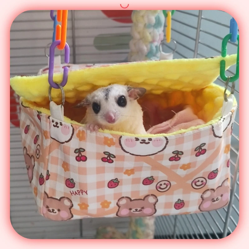 Sugar Glider Rat Bed Hanging Hammock Guinea Pig Bedding Soft Warm Ferret Bedding Pet Cage Accessories Small Animal Sleep Bed