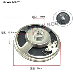 2pcs/lot New Ultra-thin speaker 8 ohms 1 watt 1W 8R speaker Diameter 76MM 7.6CM thickness 16.8MM