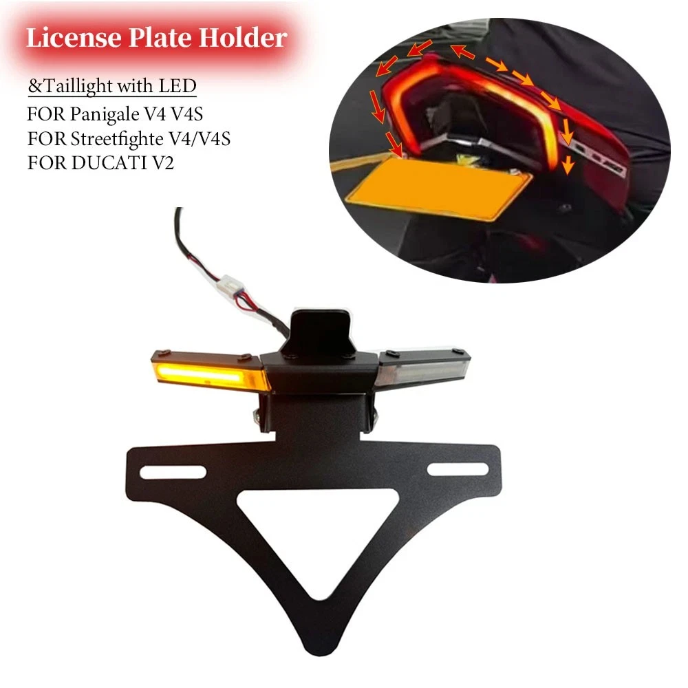 

For DUCATI Panigale V4 V4S Motorcycle accessories license plate holder LED taillight shield eliminator warning turn signal