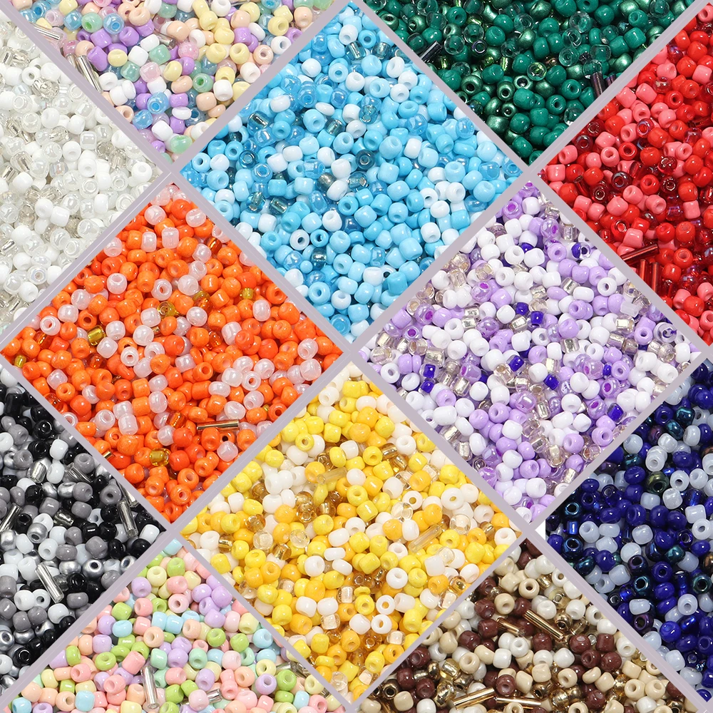 40g 3mm Glas Rocailles Gemischte Farbe Runde Lose Spacer Glas Reis Perlen Für Schmuck Machen DIY Armbänder halskette Zubehör