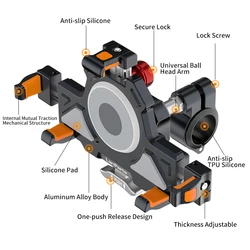 Lanparte Secure Lock Mobile Phone Holder Bicycle Handlebar Phone Mount Metal Phone Clamp