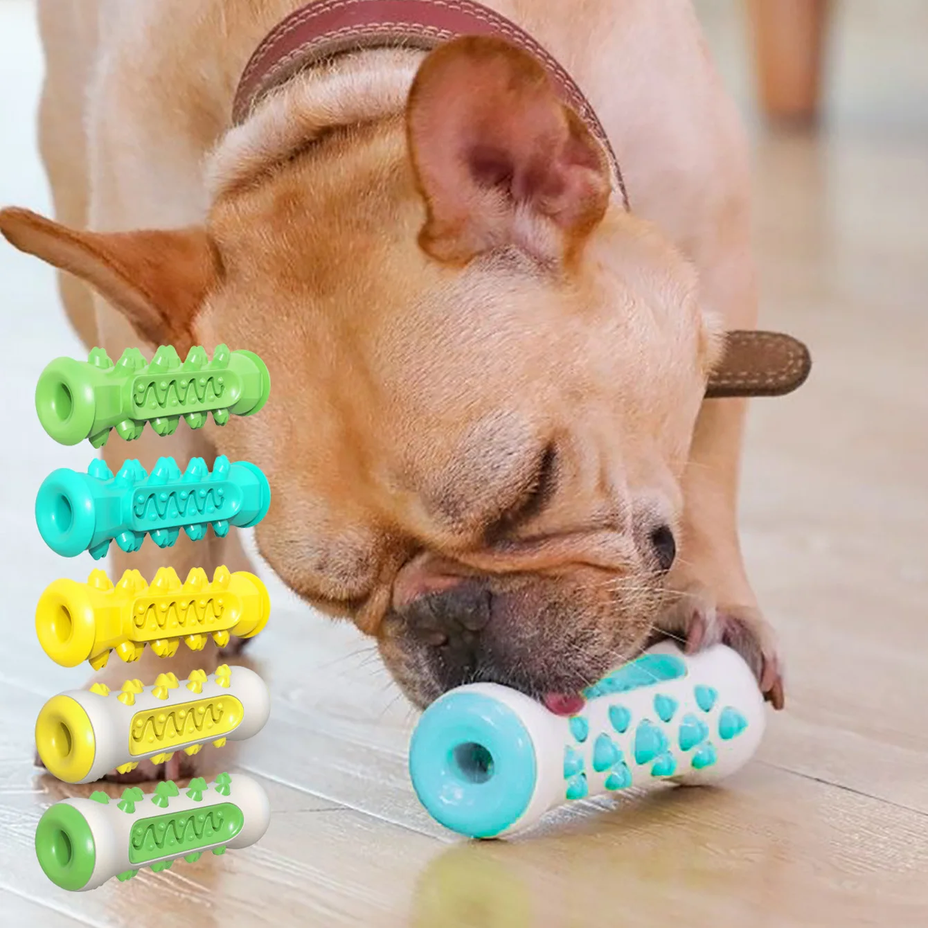 Pet Supplies Wholesale Amazon New Product Dog Toys Molar Stick Resistant to Chewing Teeth Cleaning Dog Toothbrush Feeder