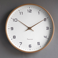 10/12 inch Nordic Solid Wall Clock Wood Simple Living Room Home Decoration Silent Light Luxury Creative Clock Wall Decoration