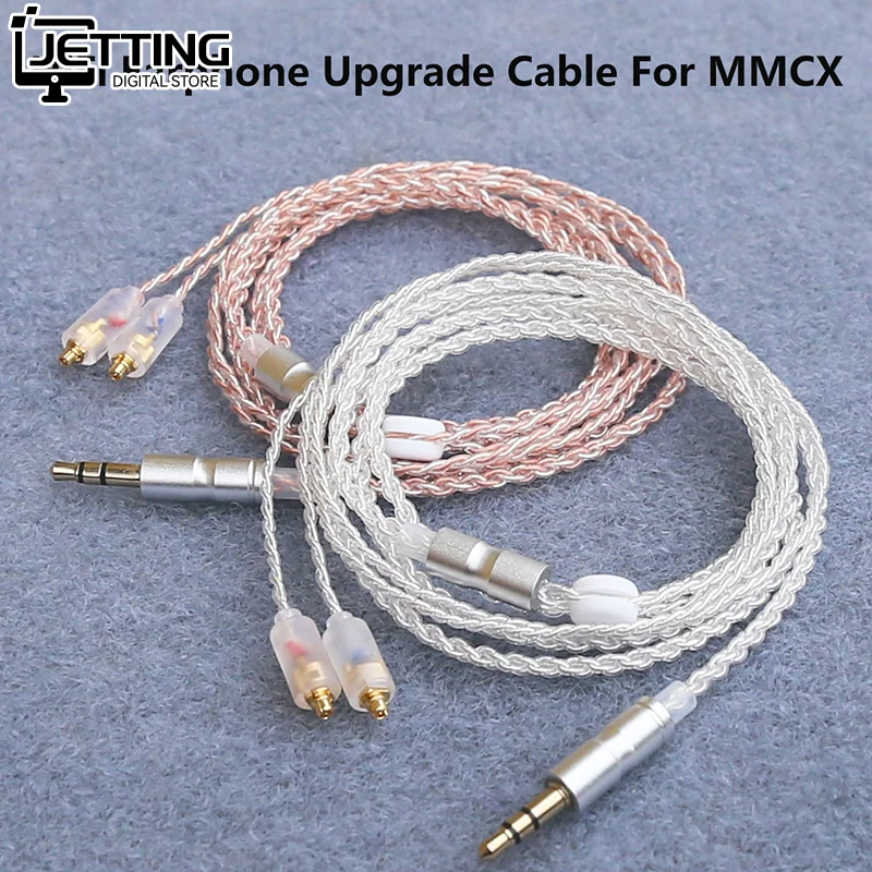 HiFi Earphone Upgrade Cable MMCX 3.5mm 1.2m Silver Plated Core Cable For Sennheiser IE200/IE300/IE600/IE900/AKG N5005/N30