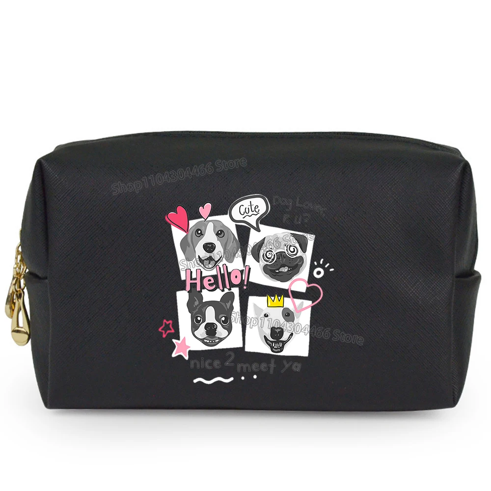 Dogs Printed Hand Bag Ladies Cute Animal Makeup Bag Lady Bags Waterproof Make Up Bags Trendy Cell Phone Purses for Female Gift