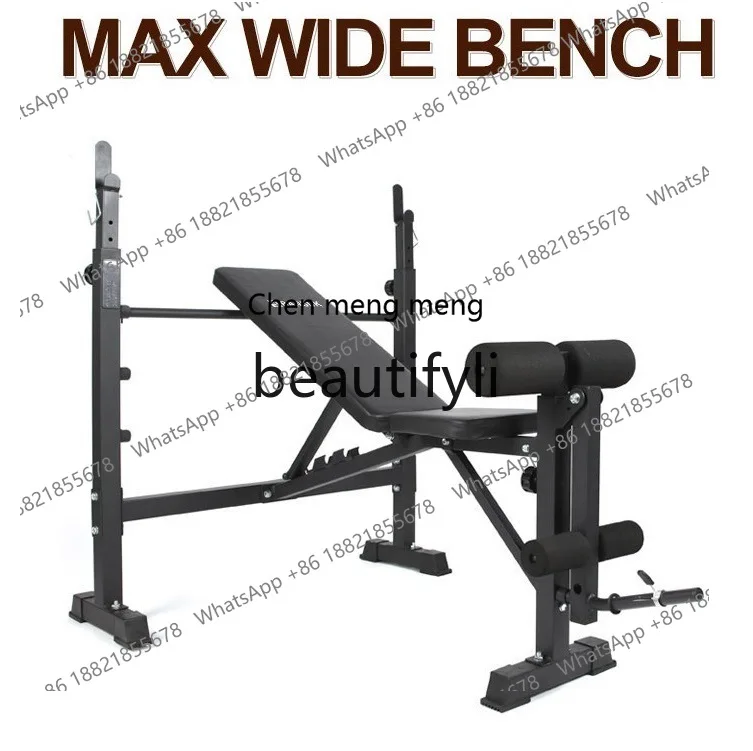 Rak Bench Press Multifungsi untuk Angkat Beban, Rak Squat Barbell, Set Barbell untuk Penggunaan di Rumah, Papan Bench Press