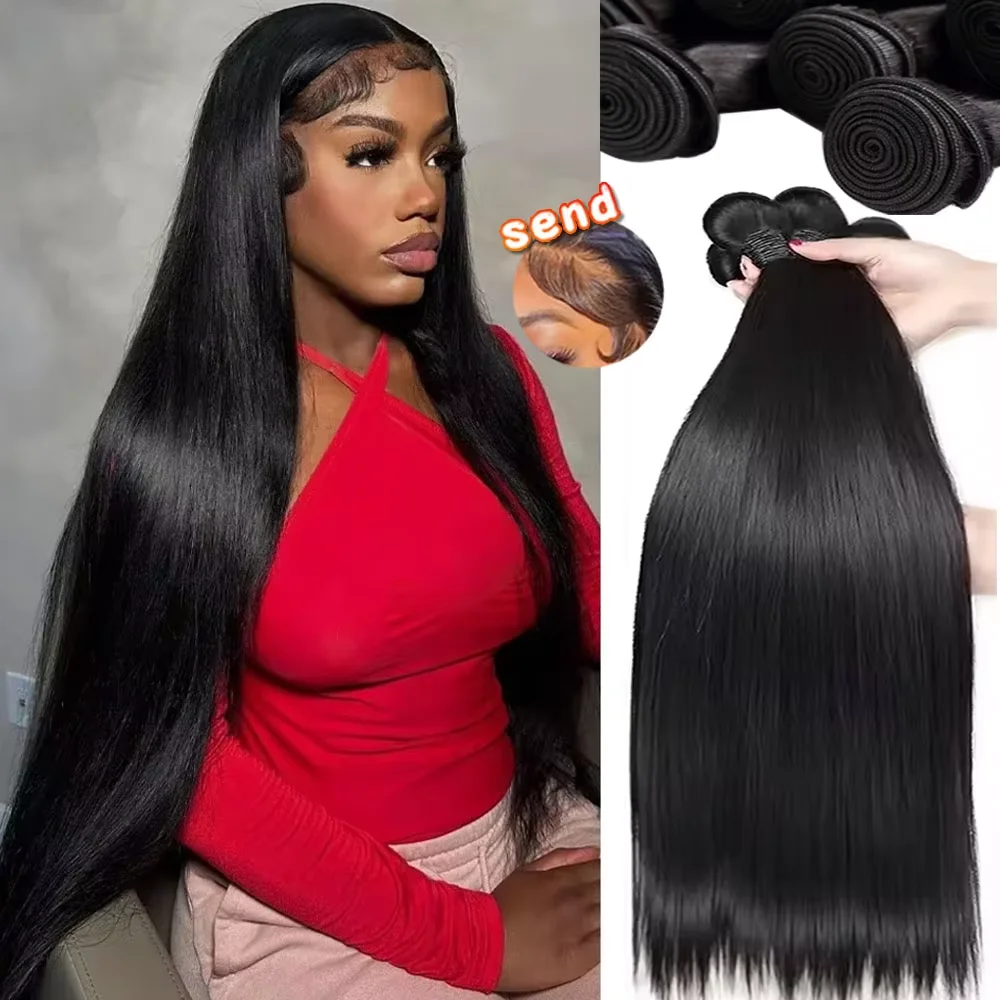 16A الجسم موجة حزم 100% الشعر البشري 28 30 40 بوصة غير المجهزة حزمة الشعر الخام ملحقات 4/5/6 قطعة حزم نسج مزدوج