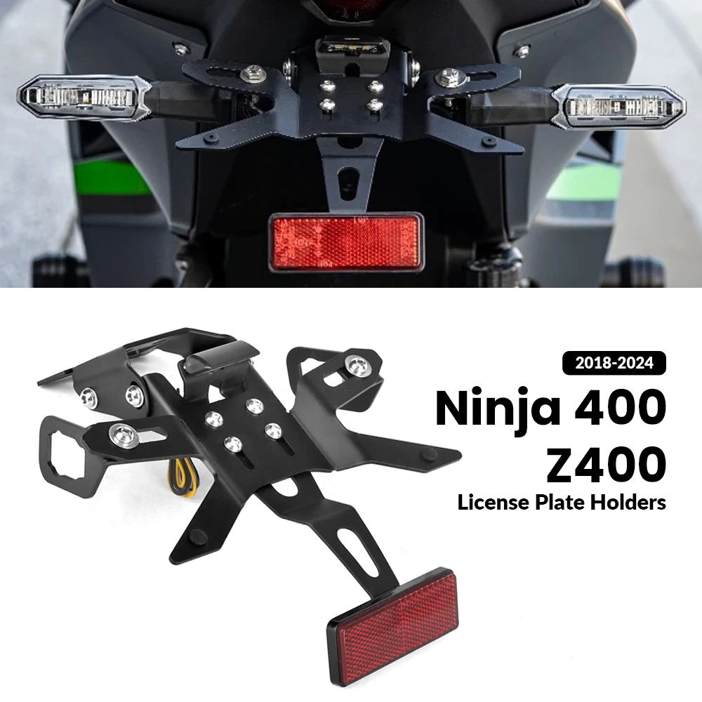 

Для Kawasaki Ninja 400 NINJA 500 Ninja 250 Z400 2018-2024 мотоциклетный задний короткий держатель номерного знака, комплект кронштейнов задней бабки