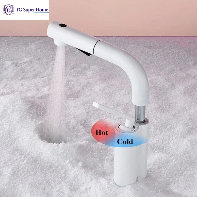 Multifunctional pull-out lift bathroom faucet hot and cold toilet washbasin basin splashproof faucet