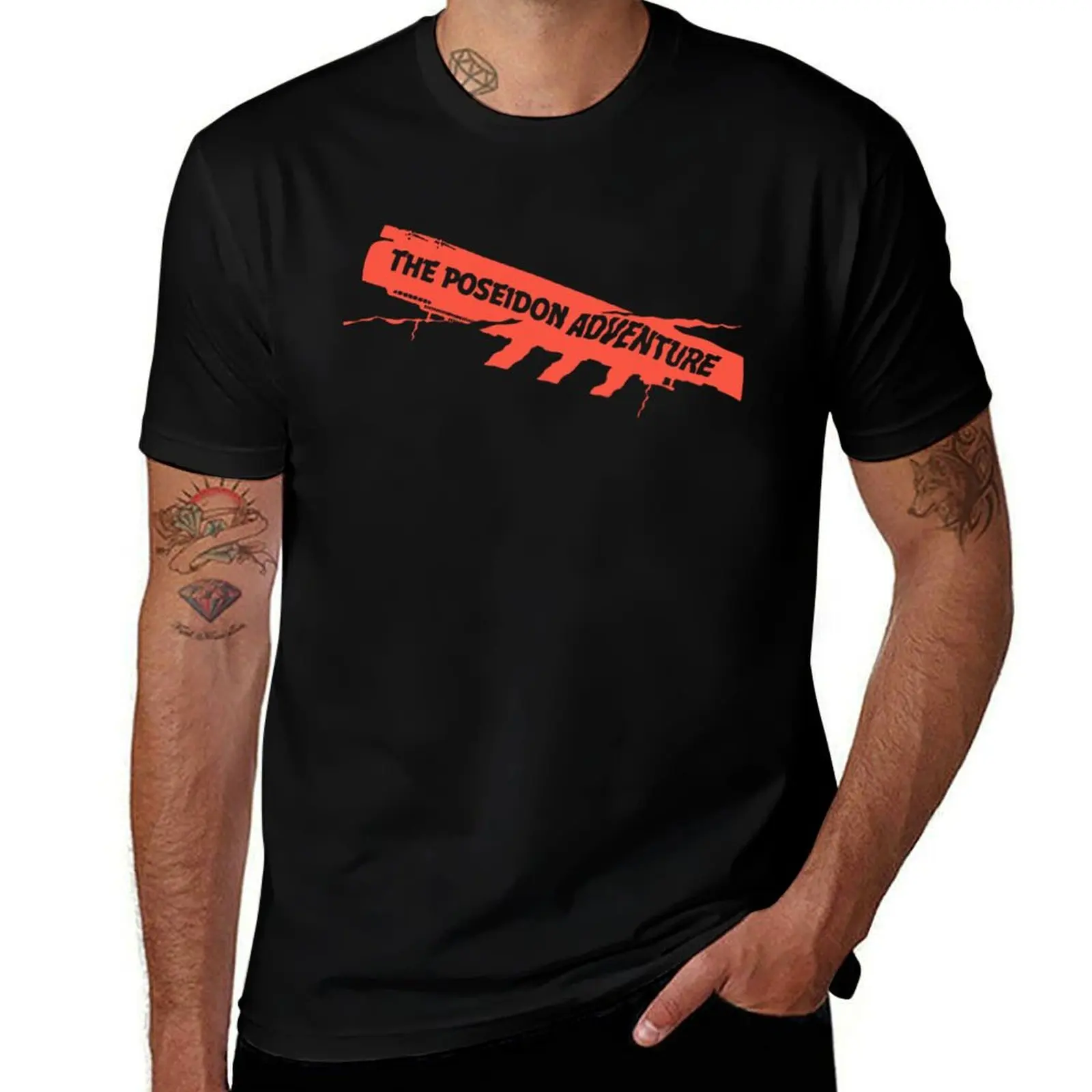 Thé Póséídón ádvéntúré Lógó T-Shirt Lightweight Gym Training T-Shirt