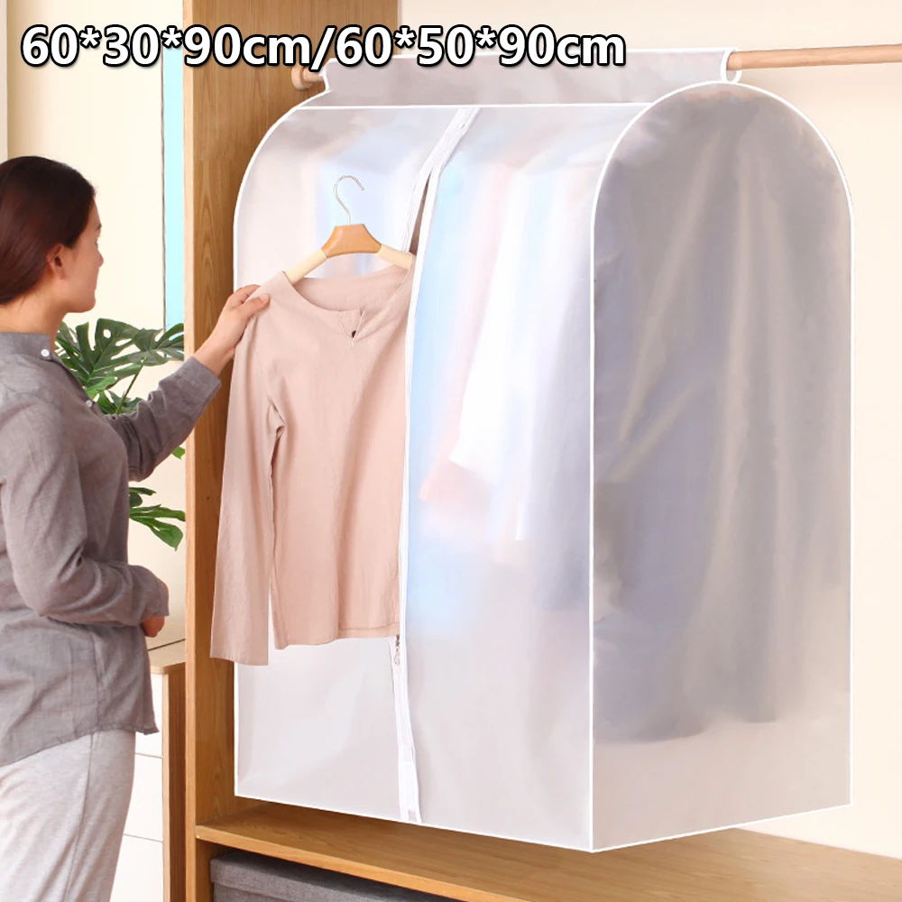 Clothes Hanging Dust Cover Transparent Dress Suit Coat Storage Bag Large Capacity Wardrobe Protector Garment Organizer