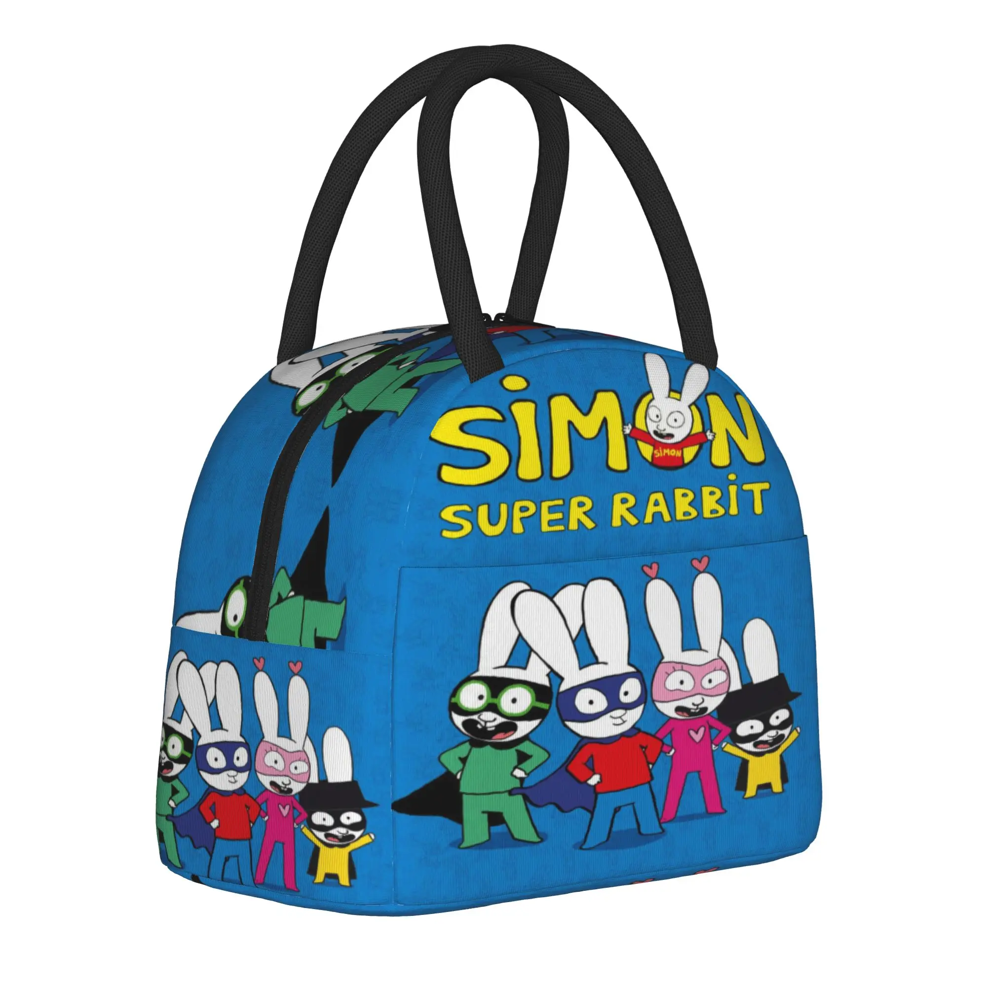 Simon Super Rabbit Thermal Insulated Lunch Bags for School  Portable Food Container Bags Men Women Thermal Cooler Lunch Box
