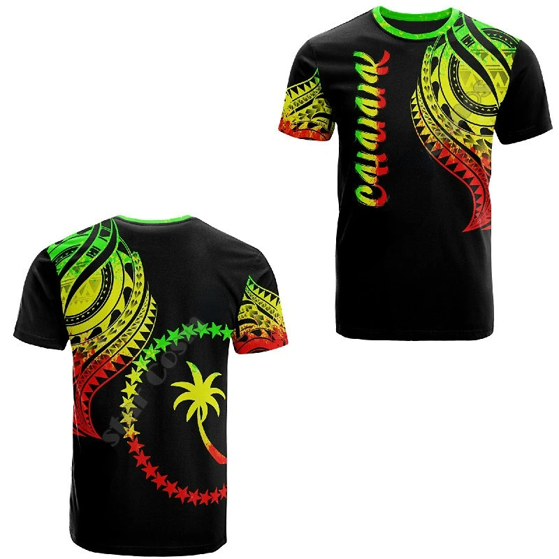 

Men Ladies Short Sleeve T-Shirt Summer Fashion Street Retro Tribal Island Tattoo O Neck CHUUK Print Oversized Shirt 2022