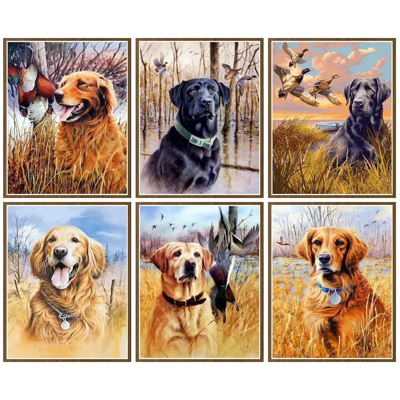 

CHENISTORY 40x50cm Frame Painting Dog Animal Paint On Canvas Pictures By Number Diy Modern Home Decoration