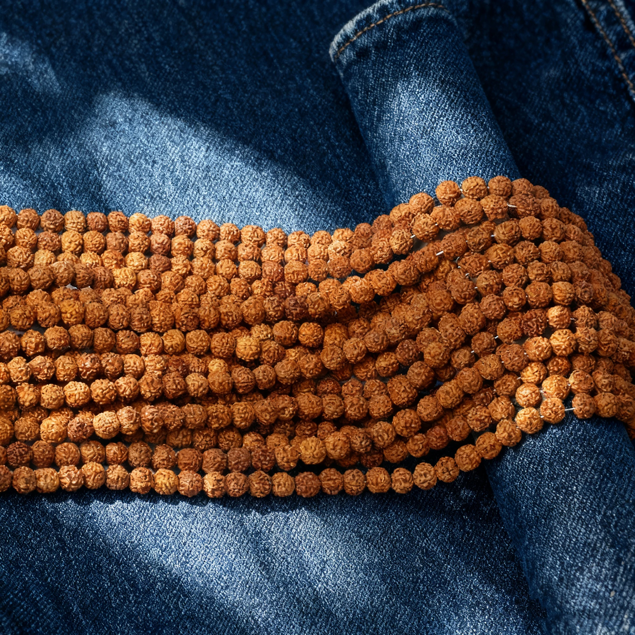Natural Rudraksha Bodhi Beads 108 7MM Beads DIY Making Bracelets Long Necklace Prayer Buddhist Meditation Jewelry Spiritual Mala