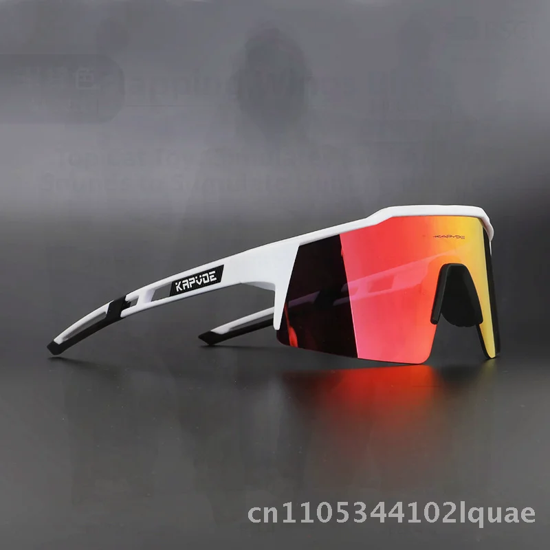 

Kapvoe Radar Fully Plated HD Cycling Sunglasses Unisex Polarized Sports Personality Eye Protection Adjustable Nose Pads Half