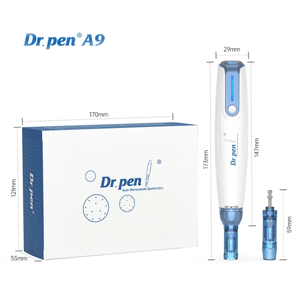 Authentic Dr. pen Ultima A9-W Wireless Microneedling Pen MTS Therapy Derma Auto Pen Facial Skin Care Bayonet Derma Cartridge