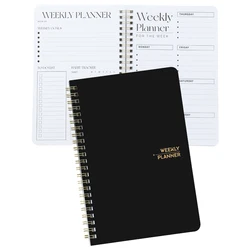 53 Sheets Undated Weekly Planner PVC Hardcover Notebook Weekly Goal To Do List Academic Planner Daily Schedules Priorities