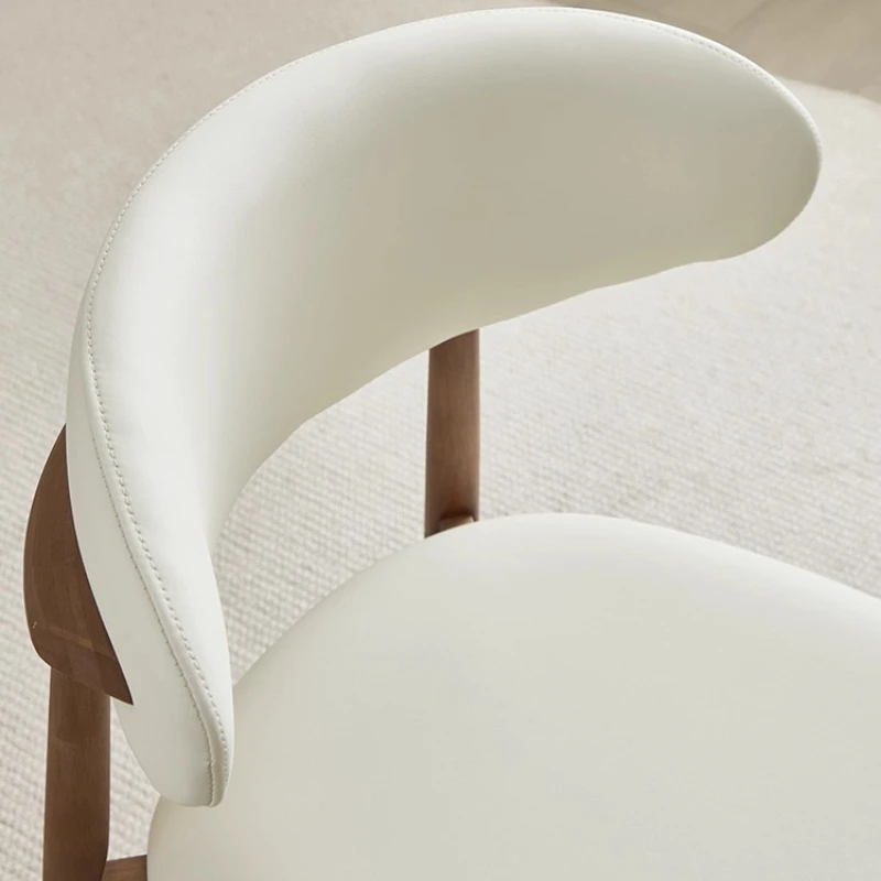 منتصف القرن الصلبة كراسي تناول الطعام الخشبية فندق فاخر الحد الأدنى بولي Leather كراسي تناول الطعام الجلدية لينة مسند الظهر البراز الأثاث Sillas