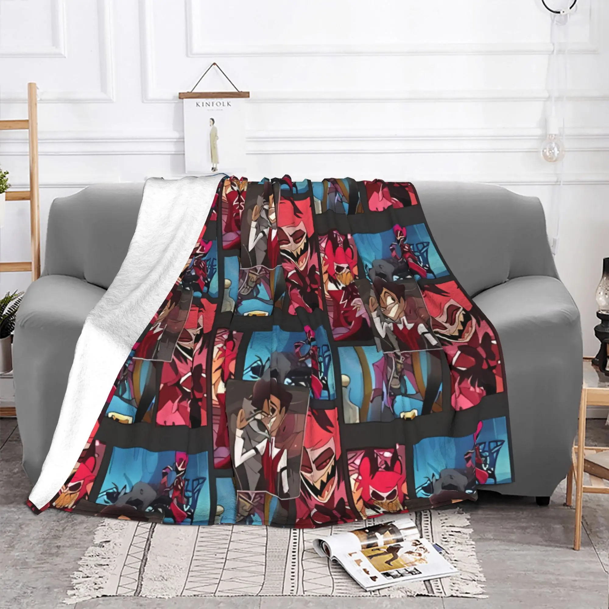 1PC home Cute Room Decor Sinister Elegance  The Radio Demon Blanket Throw Blanket Alastor  Novelty Warm Blanket All Season