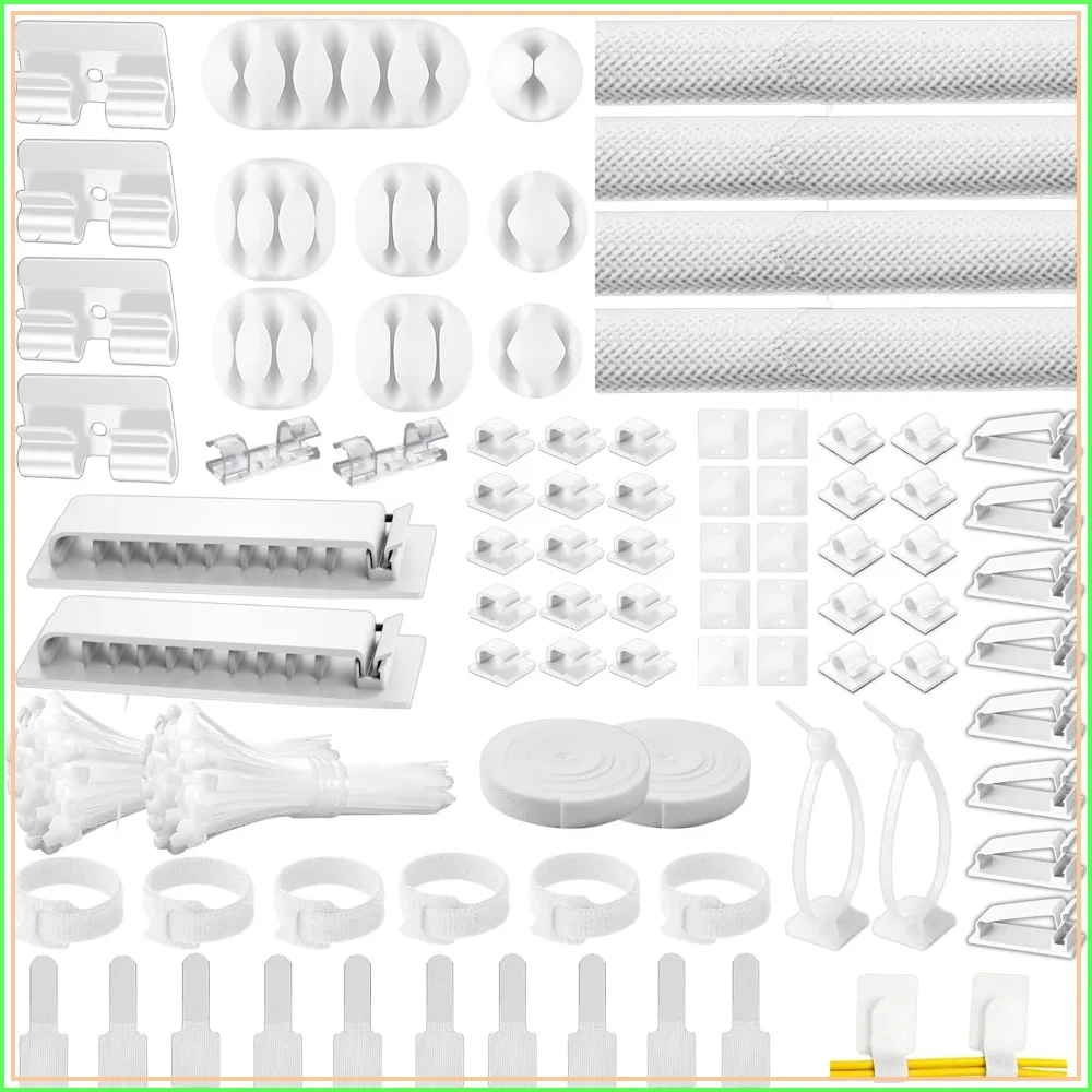 Comprehensive Cable Management Kit with 313 Pieces