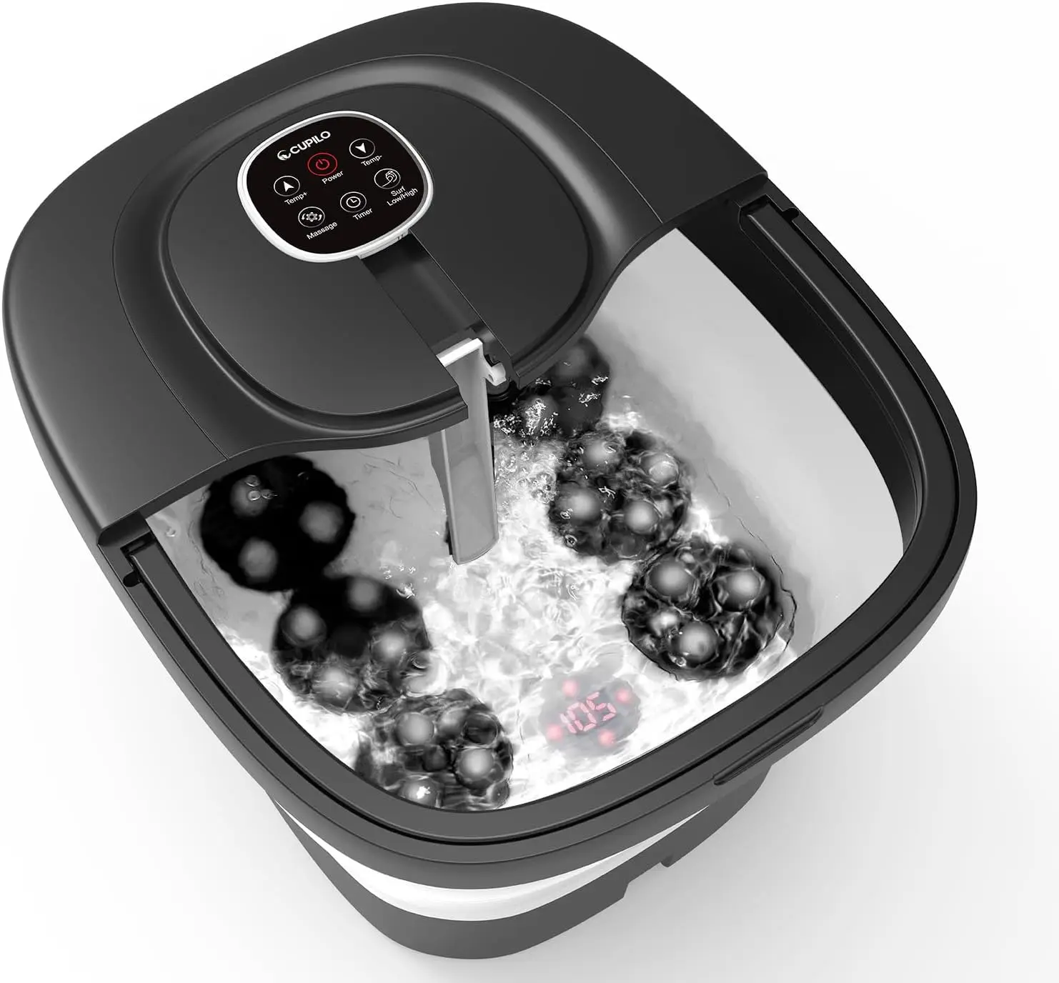 

Foot Spa Bath Massager, Upgraded Foot Bath with Circulation Heat, Motorized Shiatsu Massage Balls, Pedicure Soaking Tub