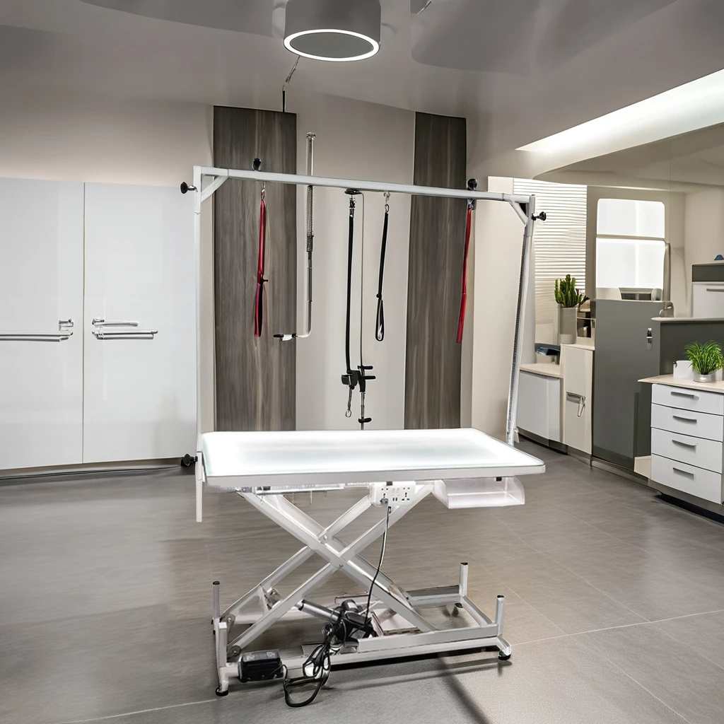 STLF Stainless Steel Luminous Electric Beauty Table Pet Grooming Products Electric Lifting Shearing and Trimming Table