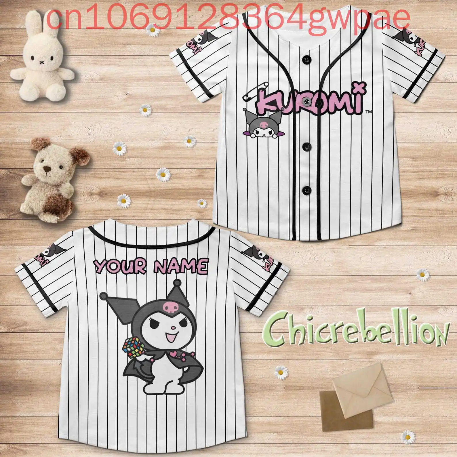 

Hello Kitty Coulomi Baseball Jersey Shirt Men's Women's Shirt Summer Cartoon Casual Sports Short Sleeve Kids Baseball Shirts