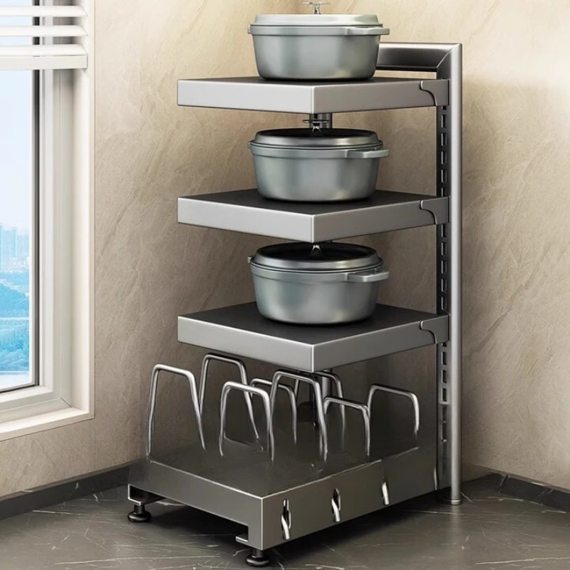 

Pot storage rack, kitchen rack, multi-layer cabinet, lower sink, pot shelf, multi-functional and adjustable