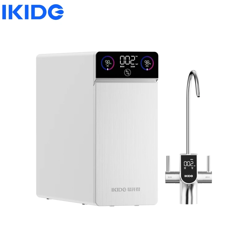 

IKIDE New Design 1000G Zero Aging Water Digital Display Faucet 3L/ min Large Flux RO Reverse Osmosis Water Filter