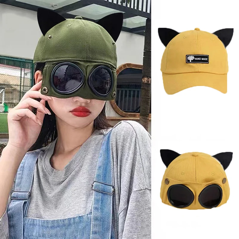 New Aviator Hat Summer Personality Glasses Baseball Cap Female Unisex Sunglasses Cap Male Cap Baseballcap Boys Cap Parent-child