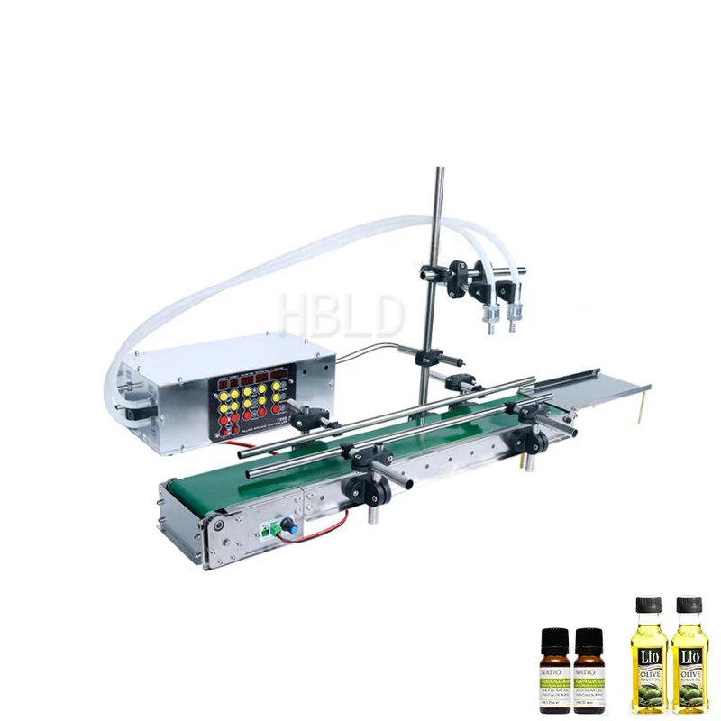 

30ml 50ml 100ml Magnetic Pump Filling Machine With Conveyor Bottling Double Head Small Liquid White Filling Machine