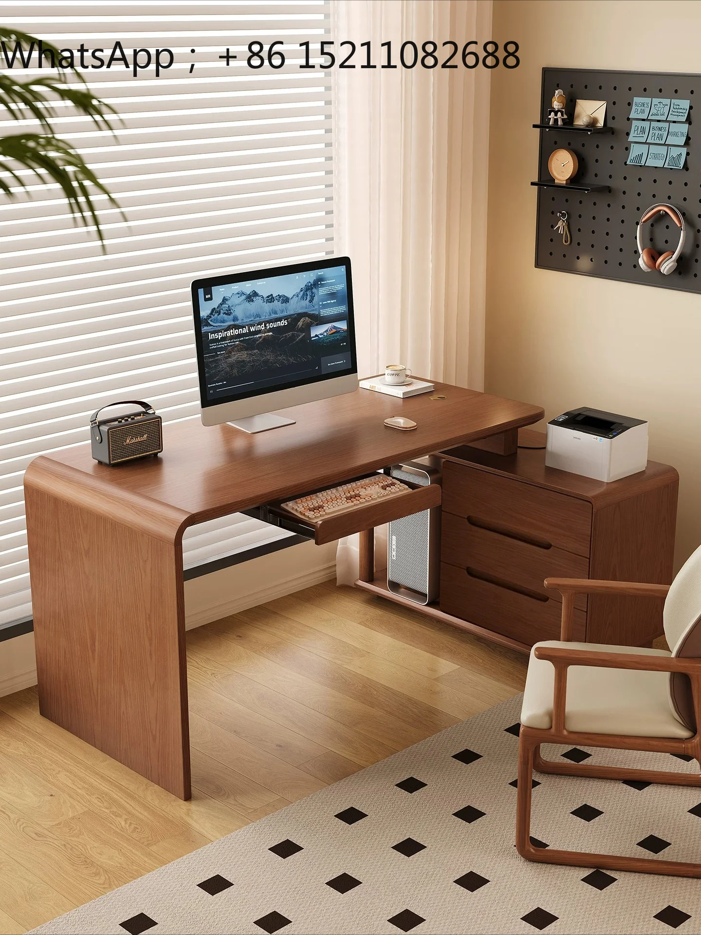 LLY solid wood computer desk desktop chest integrated table room bedroom simple modern corner desk
