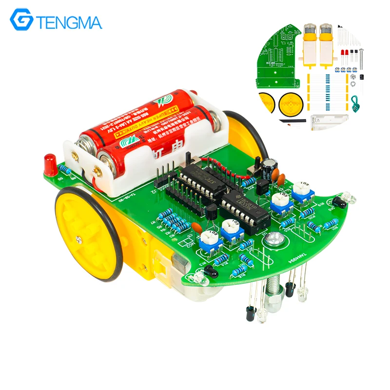 D2-3 Intelligent Track and Obstacle Avoidance Car Kit 51 Single-Chip Microcomputer Intelligent Car Electronic DIY Parts