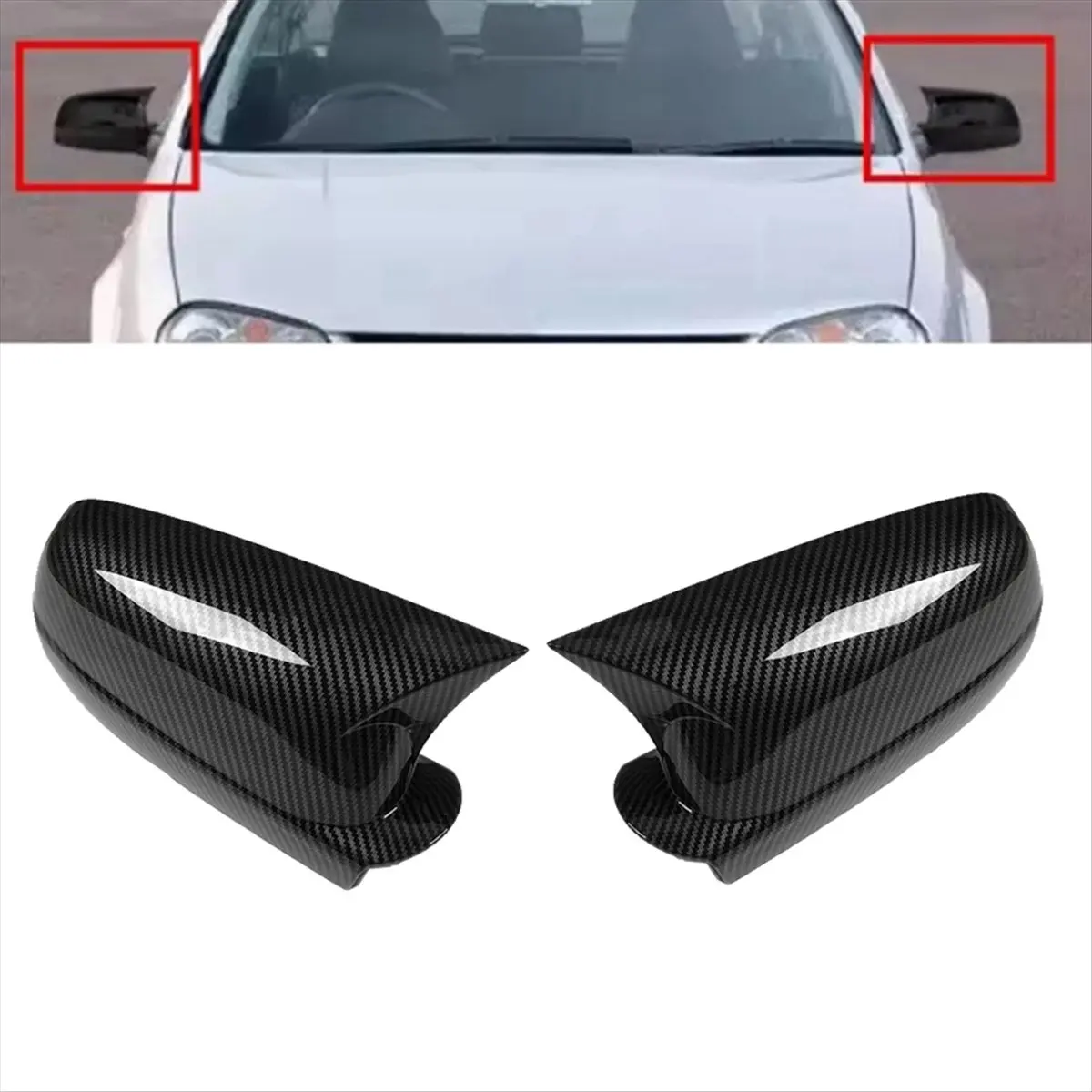 11-Car Side Wing Mirror Cover Rearview Mirror Shell for VW Golf 4 1997-2004 Passat B5 Jetta Side Mirror Cover,A