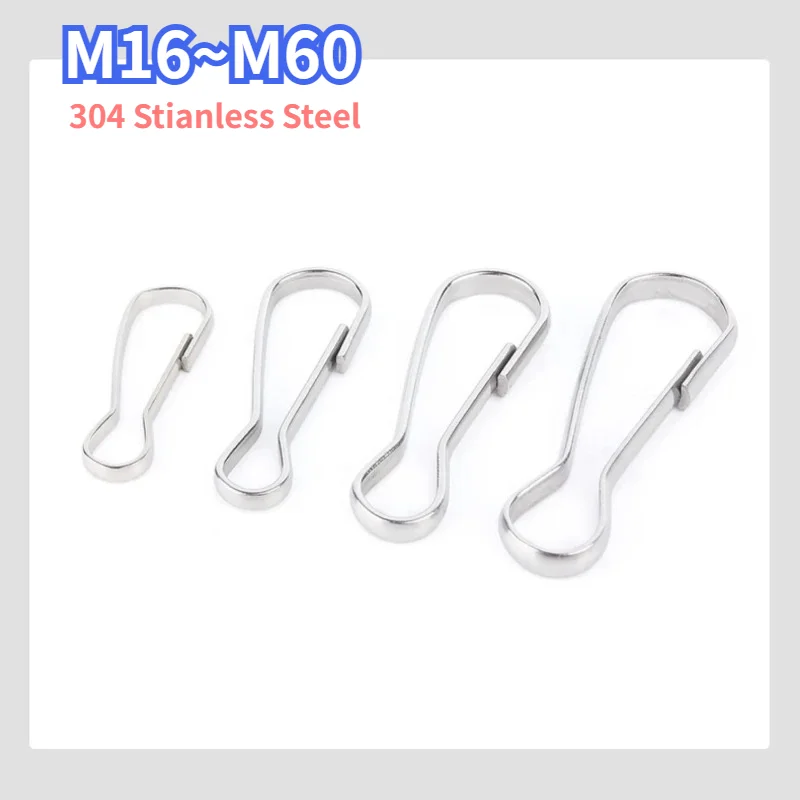 304 Stianless Steel Snap Clip Hooks Metal Spring Gourd Purse Buckle Connector For DIY Keychain Zipper Pull ID Card Findings